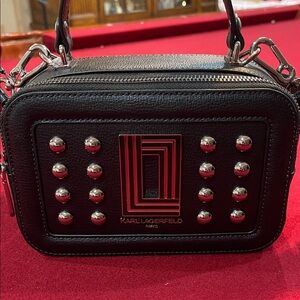 Karl Lagerfeld Black Mini Bag with Silver Studs